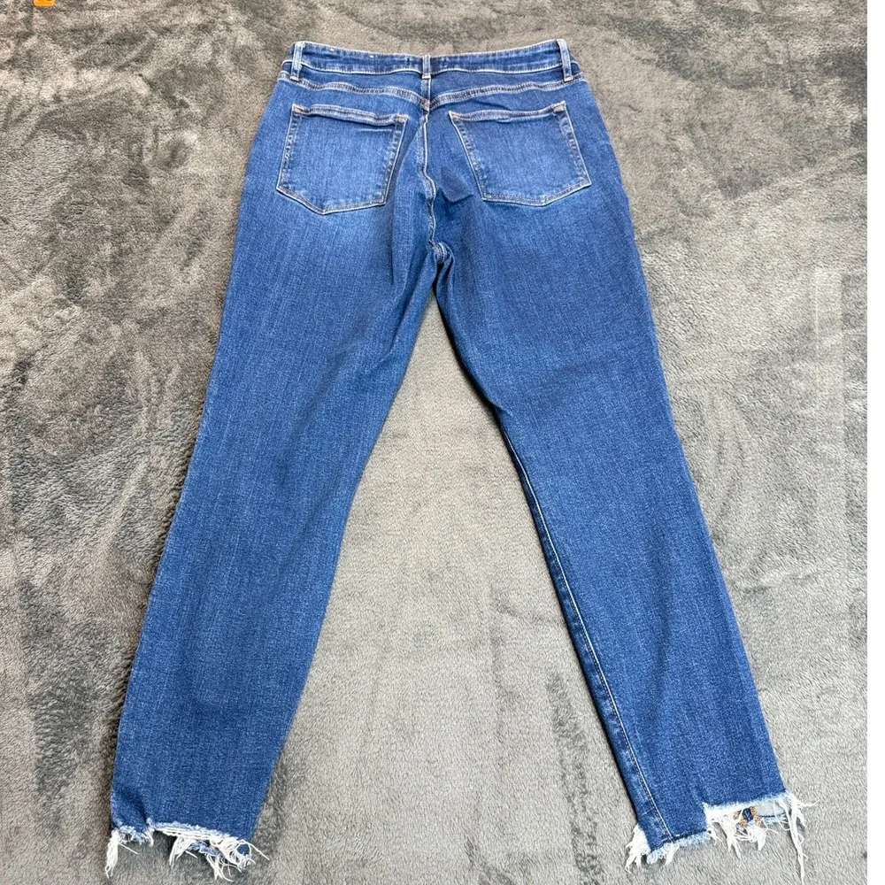 Loft Denim Jeans Size 6 Women Blue Medium Wash Button Fly Raw Hem‎ - Picture 2 of 12